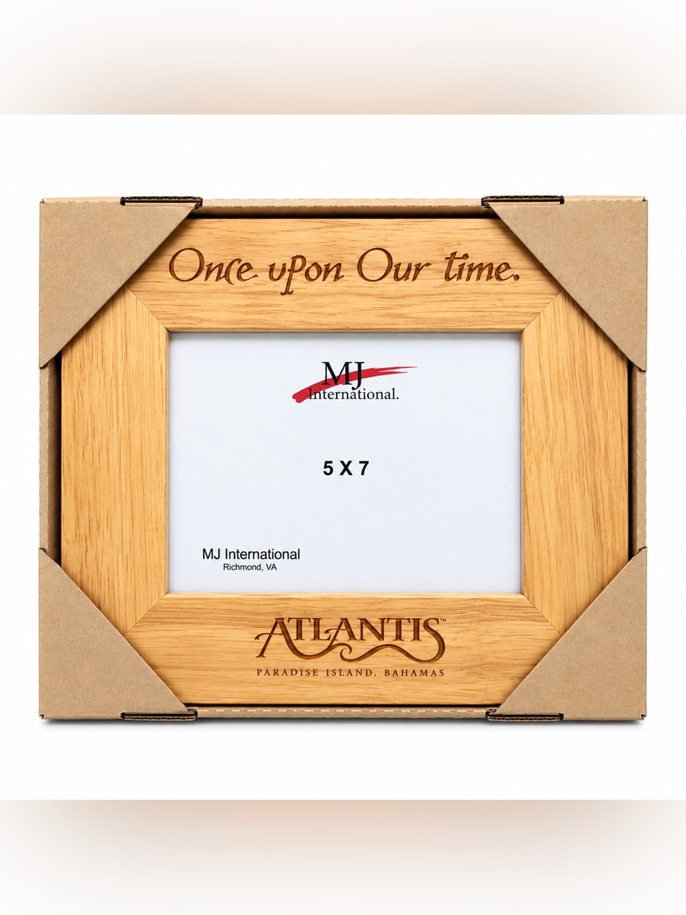 Atlantis Paradise Island Bahamas Resort 5x7 Wood Picture Frame Coastal Souvenir